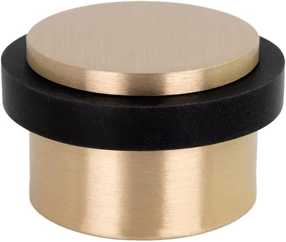EVI Herrajes | Brass Door Stopper | &Oslash;35X13Mm | Floor Mounted | Adhesive Installation | White Protection | Great Adherence | Mod I-203-BLMT