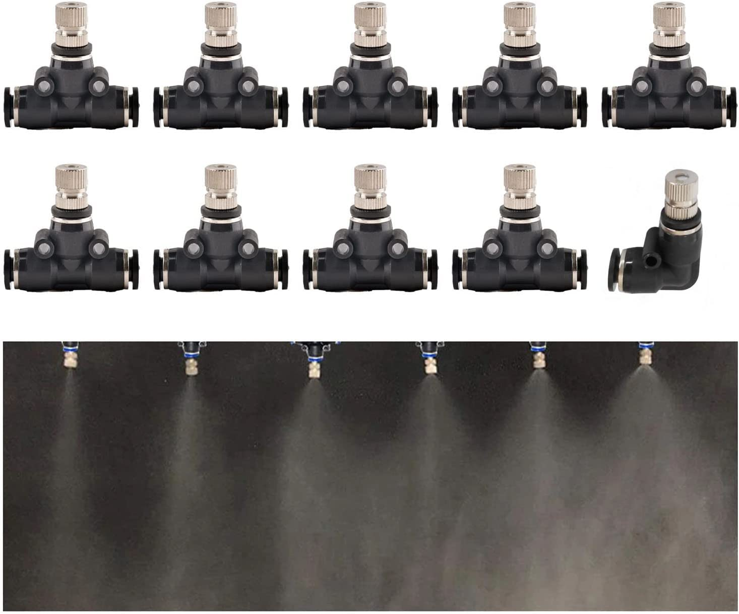 10 Pack Mist Fog Cooling Nozzles 6Mm Slip Lock Mister Water Misting Nozzle for Outdoor Landscaping Patio Garden Trampoline Umbrella image number 6