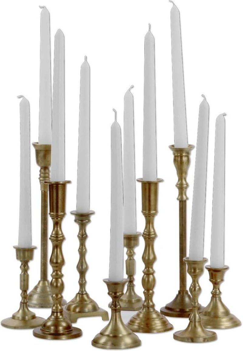 Koyal Wholesale Vintage Gold Mixed Taper Holders, Set of 10, Mismatched Candlesticks Set, Bohemian Decorative Candle Set image number 4