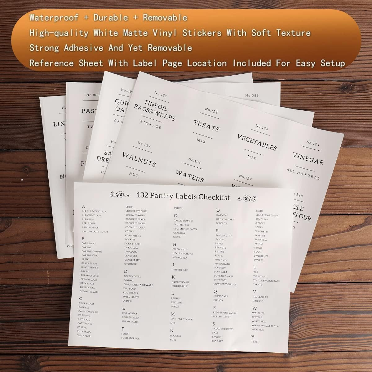 CZZGSM Set of 4 Square Glass Jar with Bamboo Lids and Spoons &ndash; Airtight 27 Oz Borosilicate Glass Food Storage Contaienrs with 132 Kitchen Pantry Labels for Coffee, Tea, Sugar image number 4