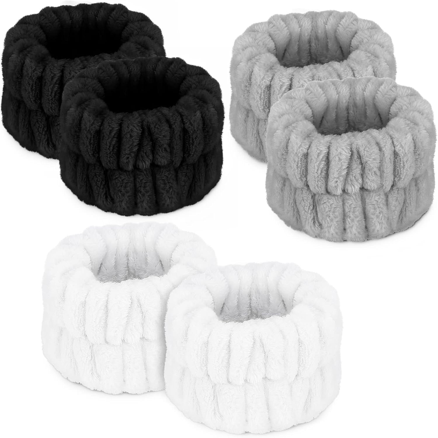 Crosize Women'S Wrist Towels for Face Washing, Microfiber Spa Wash Bands, Absorbent Sweatbands, 6PCS