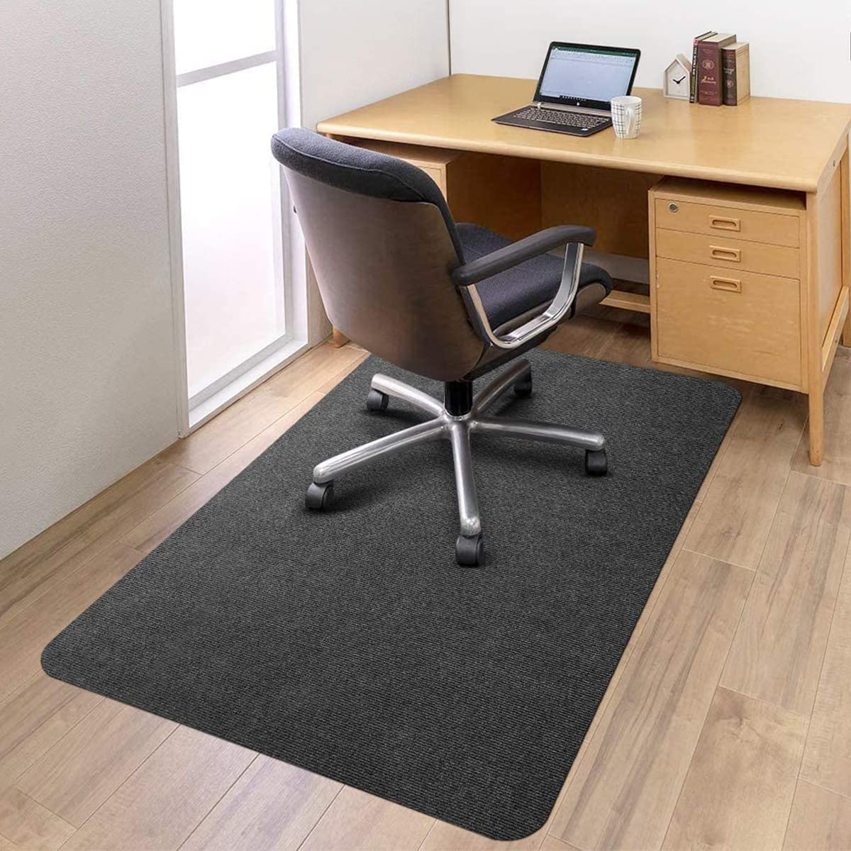 Jabykare Office Chair Mat Carpet for Hard Floor, Computer Desk and Gaming Rolling Chair Protector (Grey, 90 * 120 Cm)