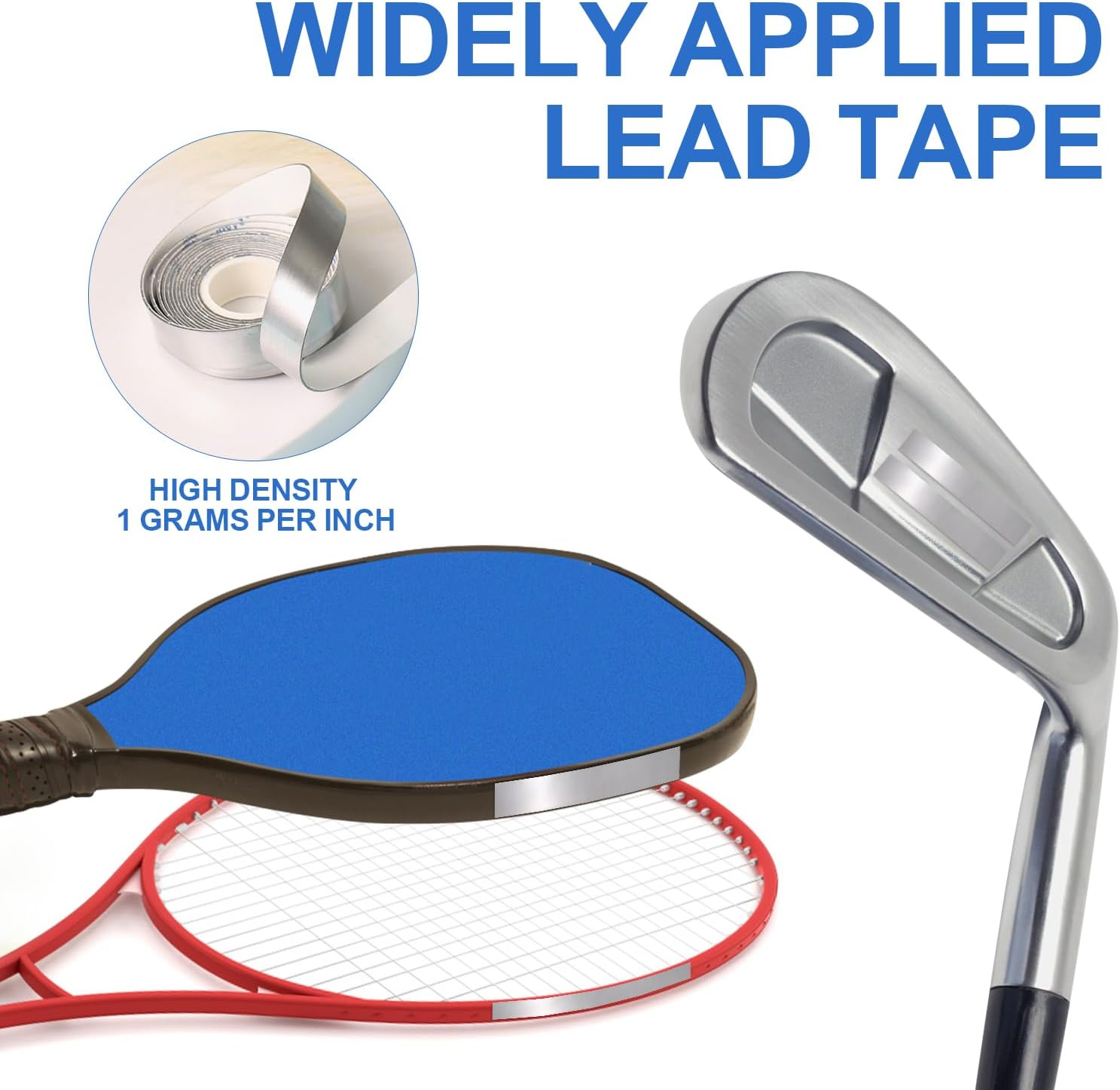 1 Gram/Inch Lead Tape for Pickleball Paddles, 1/2'' X 100'' Pickleball Lead Weight Tape for Golf Adhesive Lead Tape for Golf Club Racquet Tennis Racket image number 2