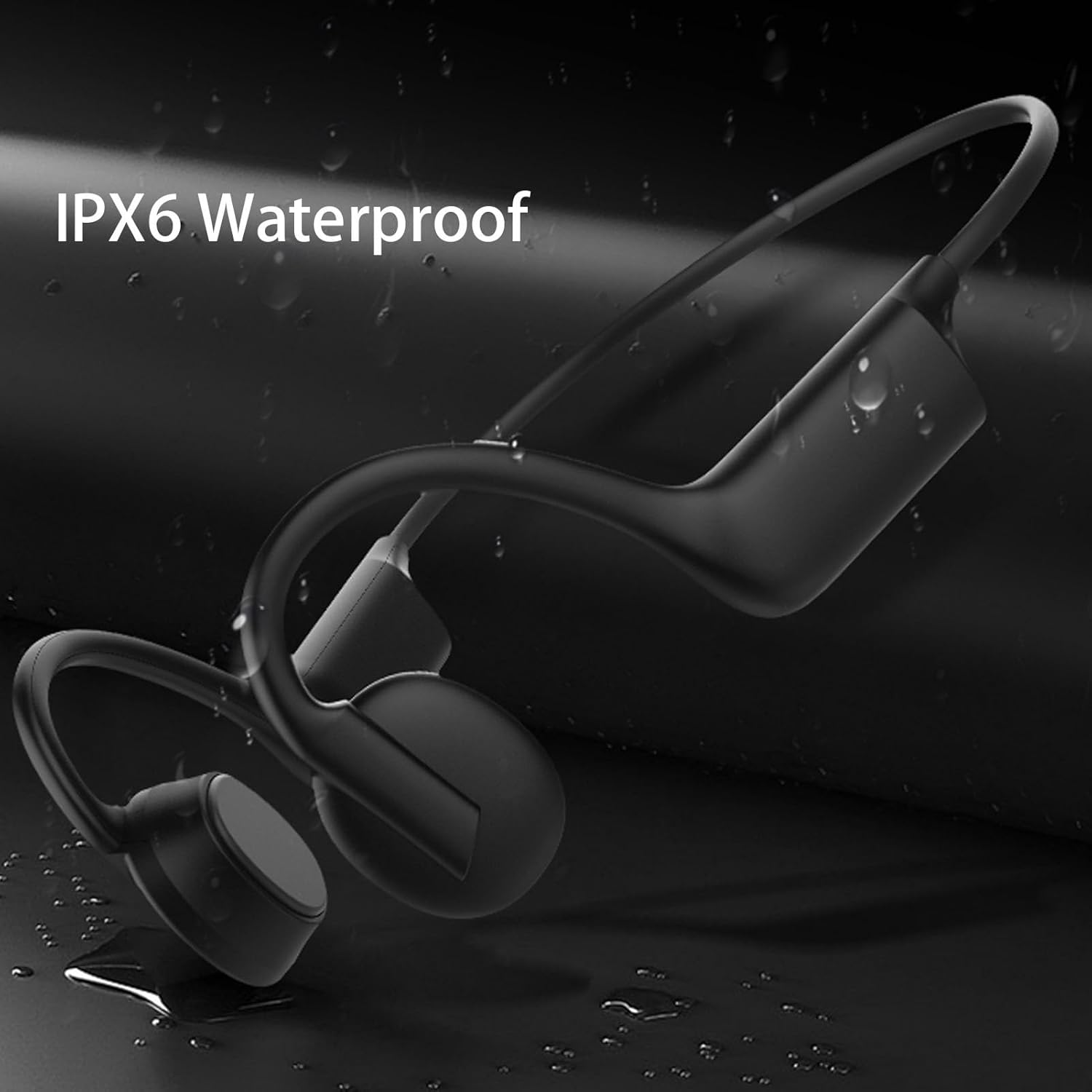 Bone Conduction Headphone BT 5.3, Open Ear Bone Conduction Headset Clear Sound ENC Noise Cancellation, 10H Playtime, IPX6 Waterproof, for Outdoor Sports image number 1