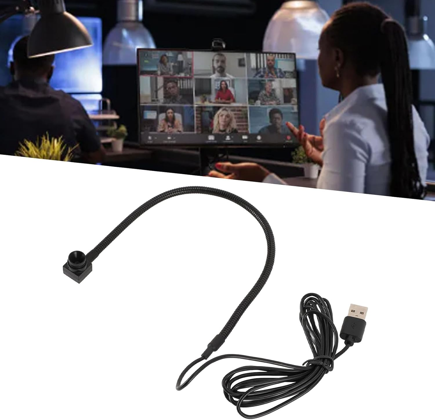 USB Center Webcam, 5MP 1080P FHD Autofocus Webcam for Streaming, Built in Microphone, Adjustable Middle Screen image number 6