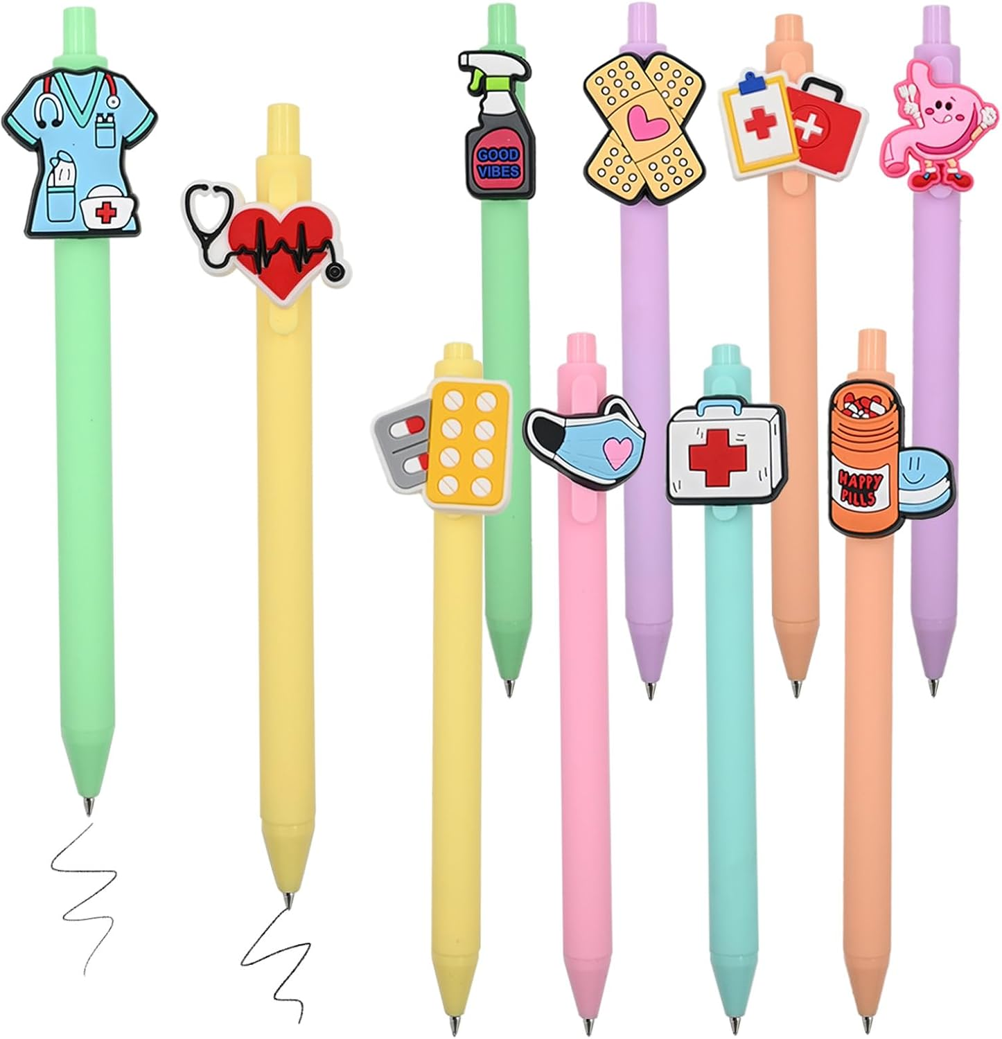 10 PCS Cute Nurse Pen, Novelty Nursing Ballpoint Pens, Funny Pens for Nurses Nursing Student Gifts, Fancy Nurse Appreciation Gifts Office Adults Workers Essentials image number 1