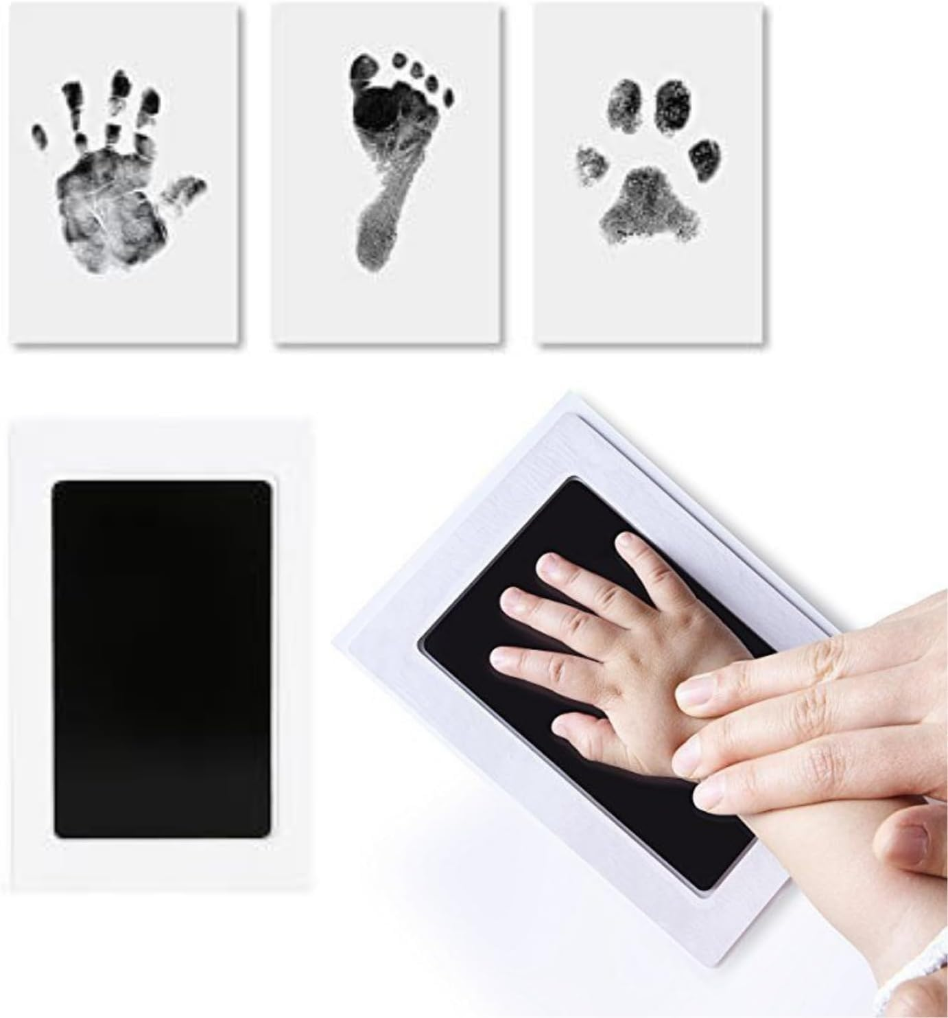 4 Hand and Footprint Kit Footprint Kit- Ink Pad for Baby Hand and Footprints-Pet Paw Print Kit Baby Foot Printing image number 1