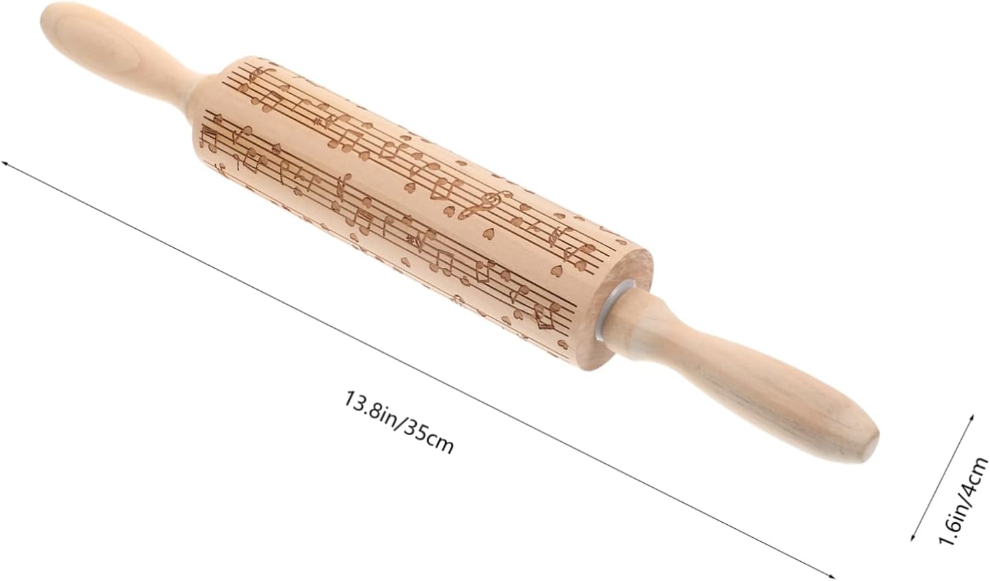 5Pcs Non-Stick Wooden Dough Roller Multi-Use Rolling Pin for Baking Dough Pressing Tool for Pasta Making and Kitchen Use image number 1