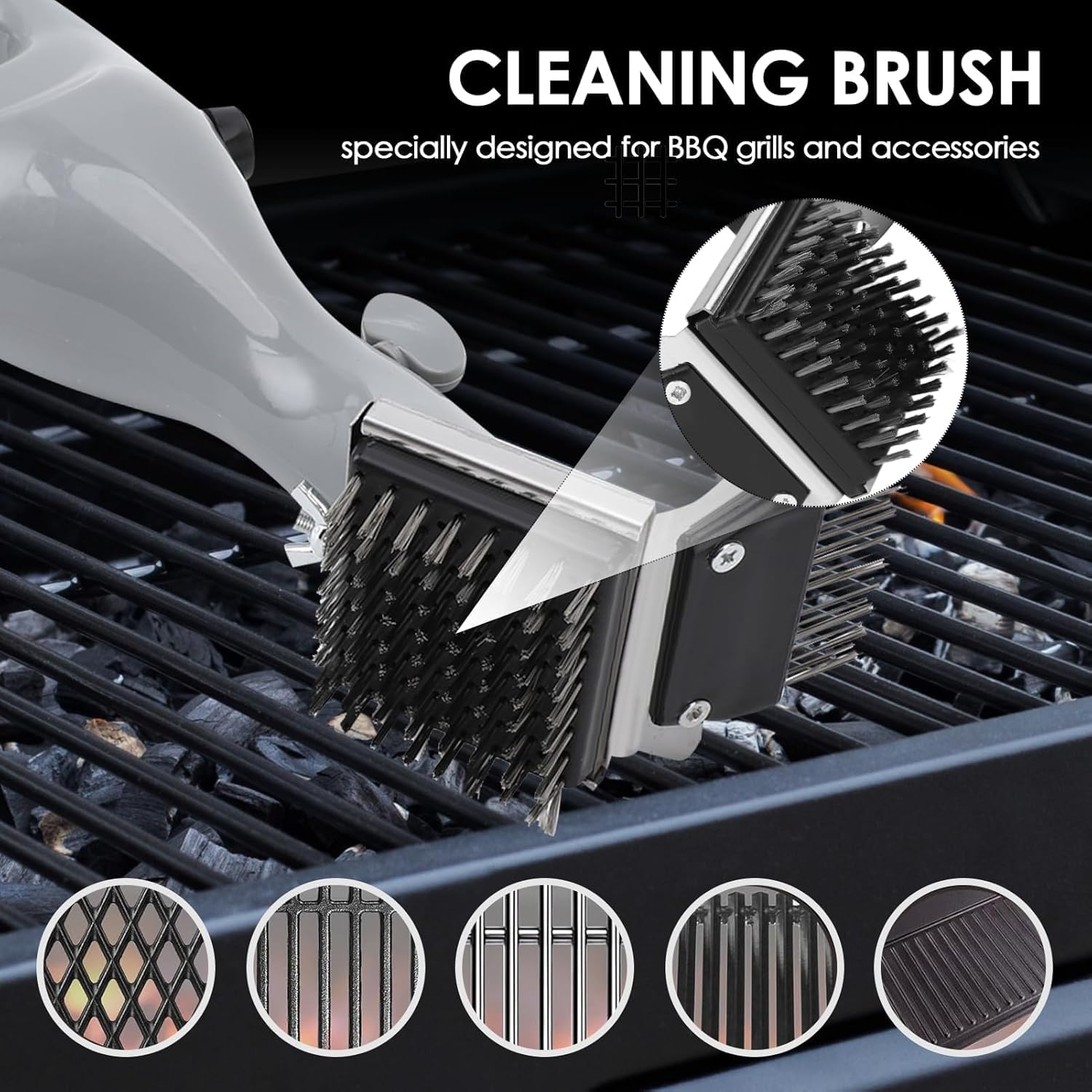 Stainless Steel Barbeque Grill Steam Brush, Steam Grill Brush, BBQ Grill Cleaner, Steel, Cast Iron, Ceramic Grills image number 1