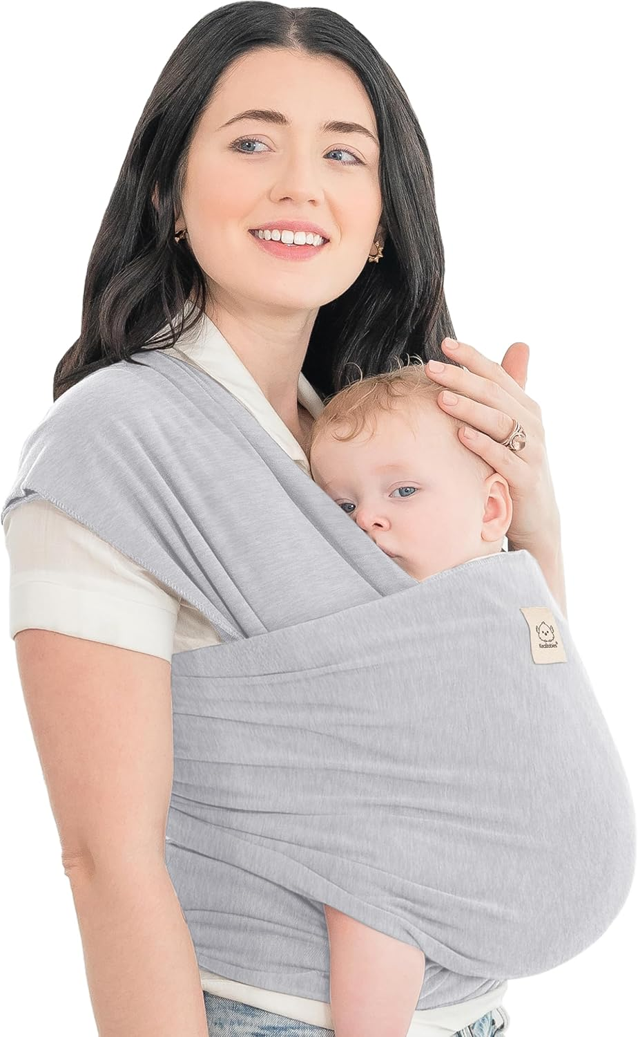 Keababies Baby Wrap Carrier - All in 1 Original Baby Carrier Newborn to Toddler Sling, Easy to Wear, Hands Free Bonding, Lightweight, Breathable Infant Wraps (Light Heather)