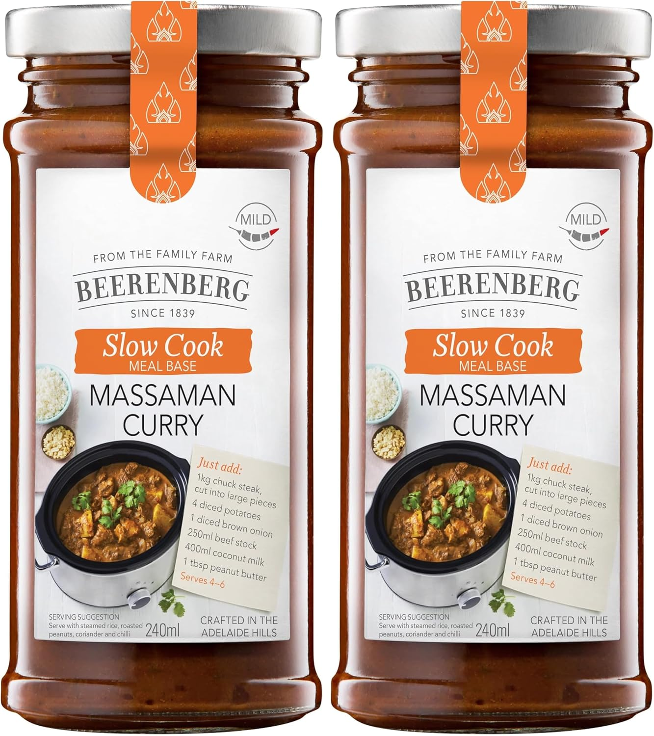 Beerenberg Slow Cooker Massaman Curry Slow Cook Sauce 240Ml