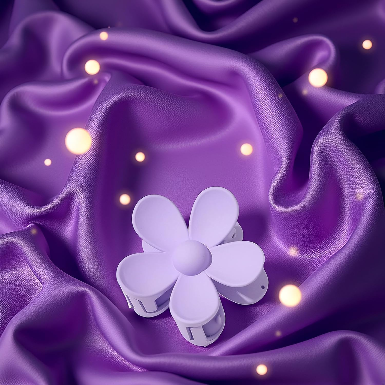 1 X Purple Flower Shaped Hair Claw Clamp Plastic Hair Claw Clamp Anti-Scratch Odor Useful Hold Firm image number 1
