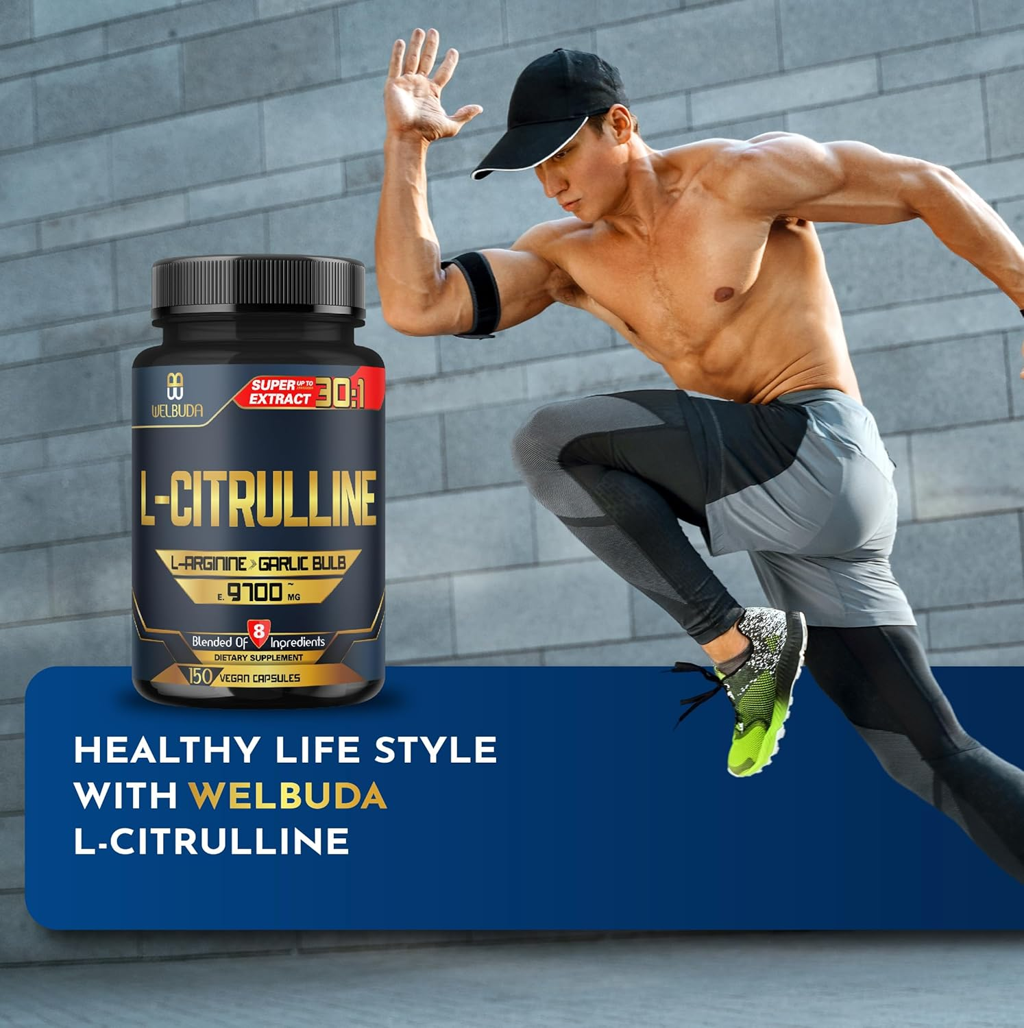 L-Citrulline Capsules 9700Mg - 8 Premium Ingredients with L-Arginine, Garlic, Horse Chestnut, Acai Seed, Pine Bark & More - Support for Muscle, Strength, Heart & Immune - 150 Pills for 75 Servings image number 4