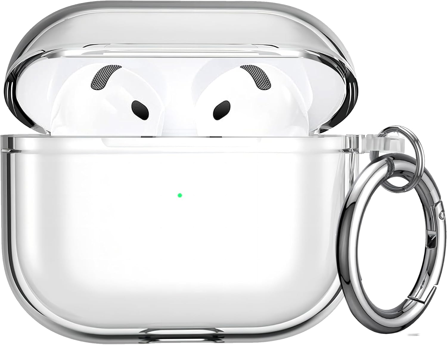 USTIYA Case for Apple Airpods 4 Cover Airpods4 2024 Shock-Absorption Transparent TPU Thickening (Pink/Red)