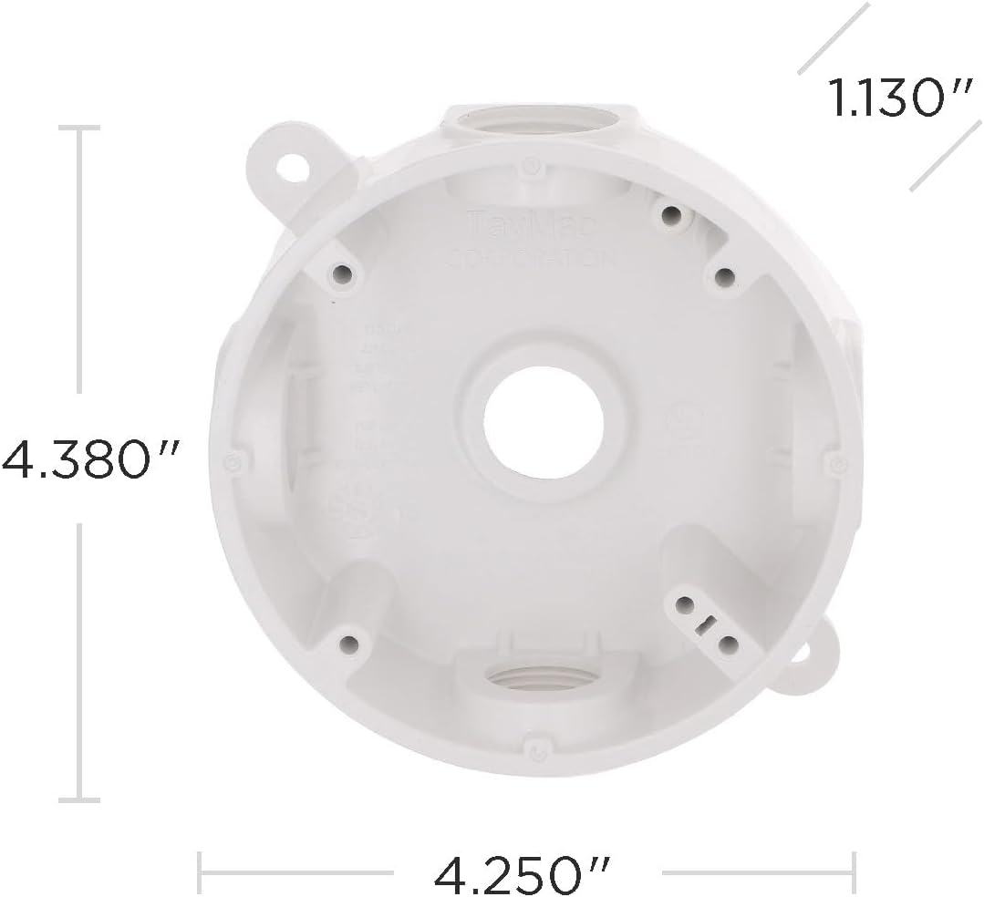 Hubbell-Bell PRB57550WH Weatherproof Box with round 1/2-Inch or 3/4-Inch Outlets, White image number 1