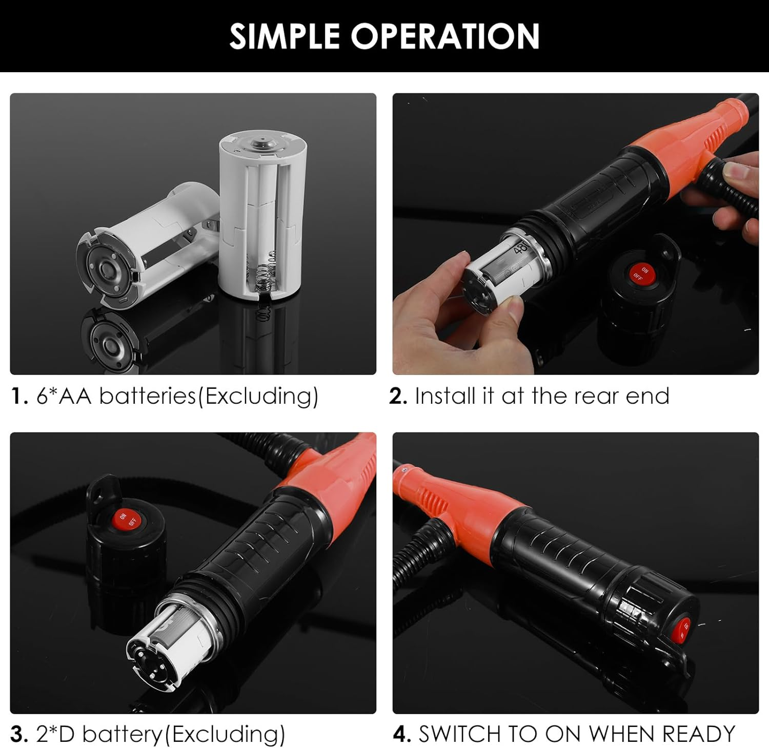 Liquid Transfer Pump Battery Powered Fuel Transfer Pump with Flow Control Nozzle 2.4 Gallons per Min Liquid Transfer Pump Efficient Fuel Transfer Pump for Gas Diesel Kerosene(Orange) - Orange image number 5