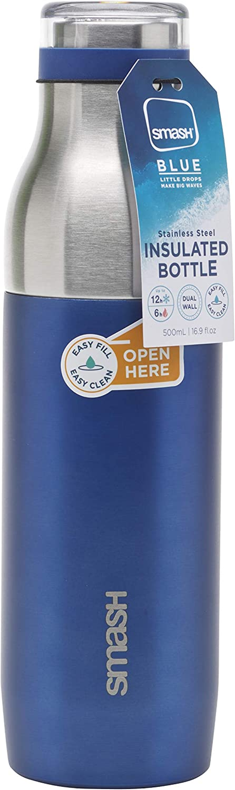 Smash Stainless Steel 500Ml Water Bottle, Sage