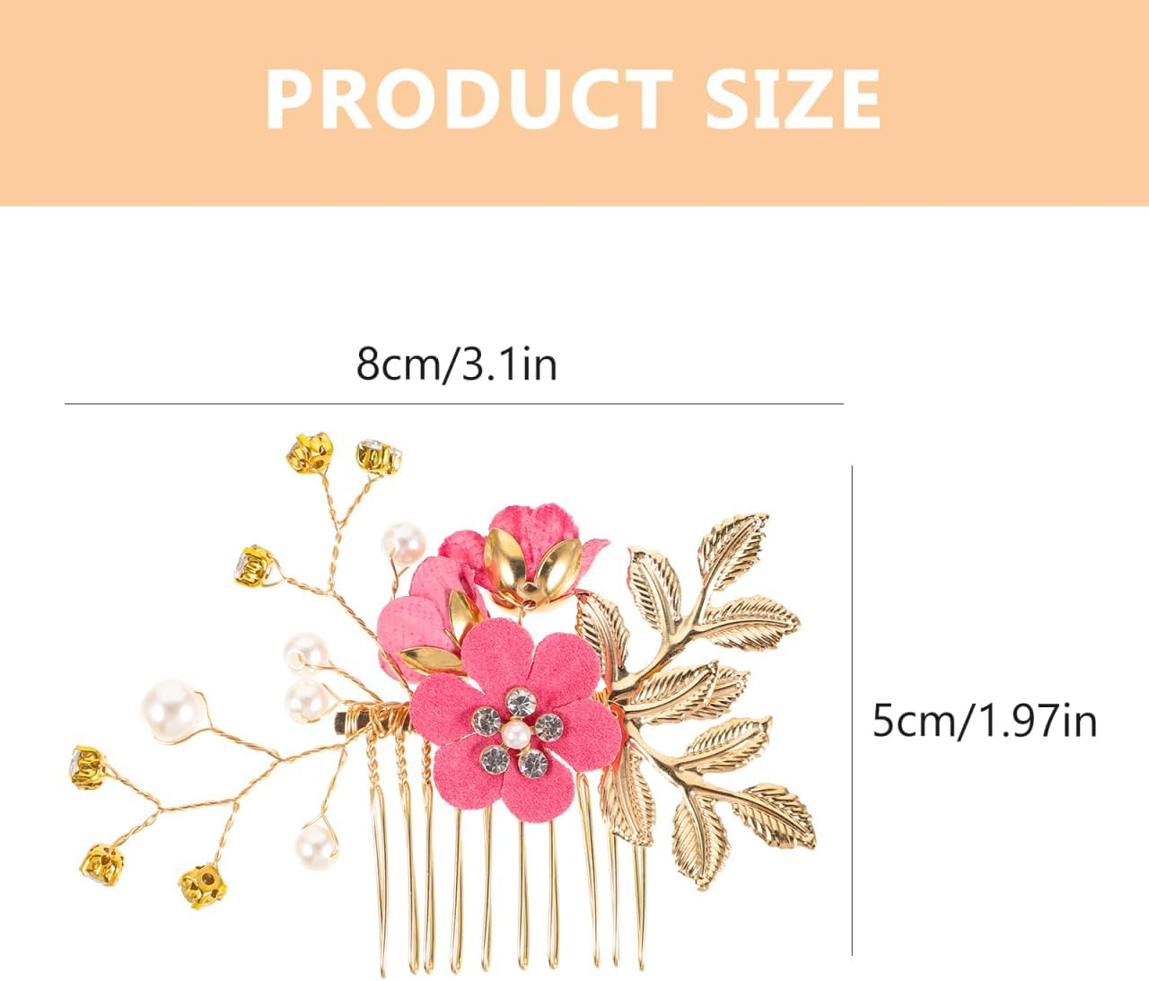 Hemobllo 4Pcs Bridal Flower Side Hair Clips, Rhinestone Hair Piece, Bridal Headpiece for Brides Bridesmaid, Girls, Women, Mothers Day Comb Wedding Prom Party