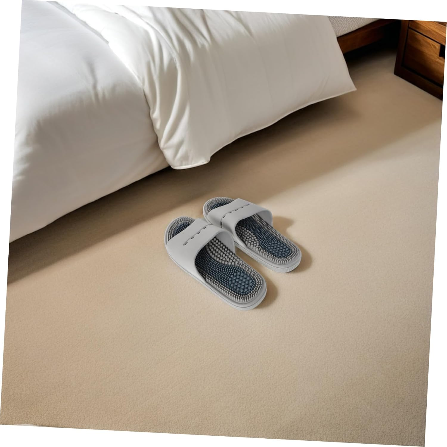 Minkissy Foot Massage Slippers Men Spa Shower Shoes Breathable Bathroom Sandals for Hotel Salon Home Use image number 1