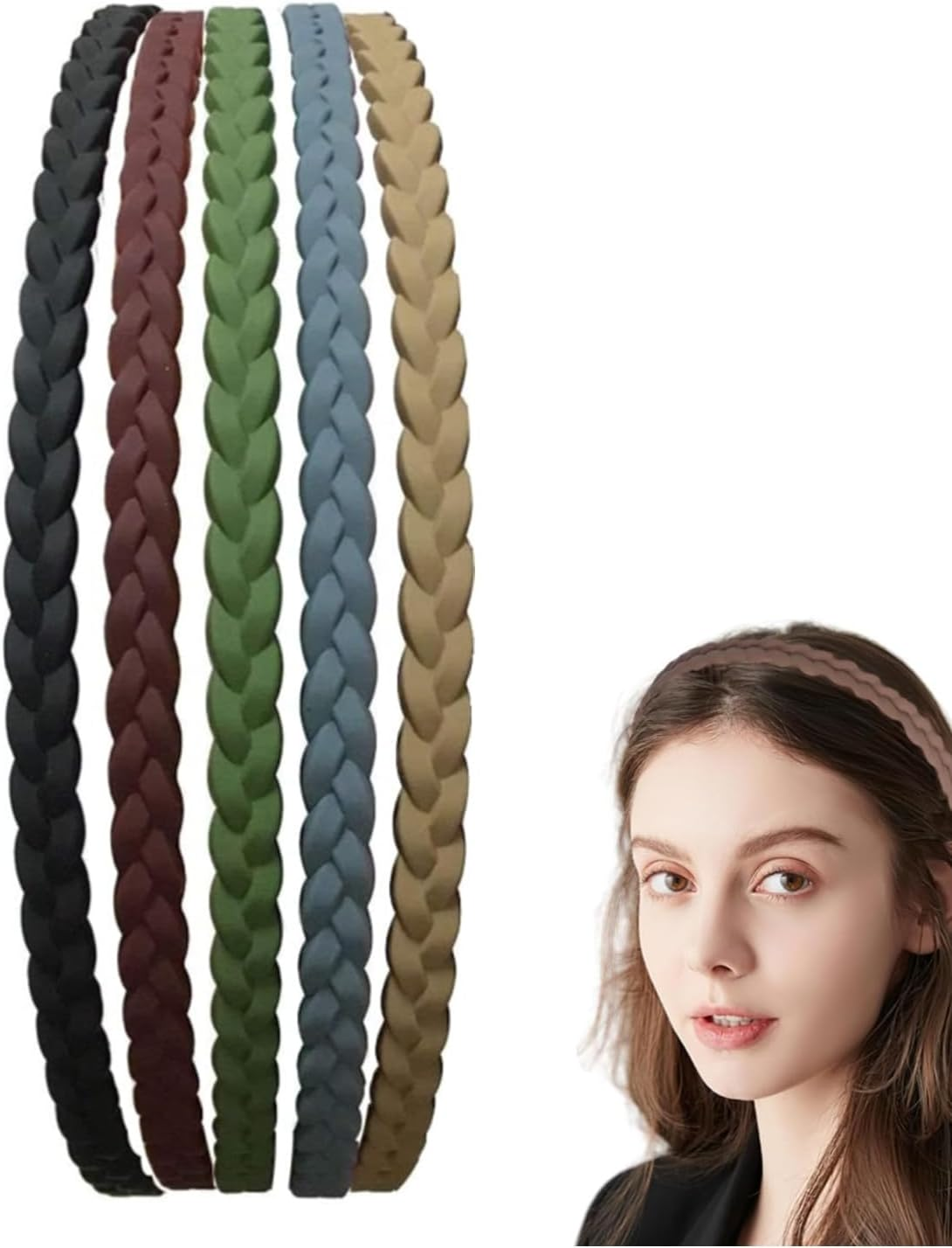 Headbands for Girls and Women, Pack of 5 Thin Hair Bands, Colourful Hair Bands, Plastic Headbands, Hair Bands, Girls Set, Thin Headbands, DIY Headband with Teeth, Hairstyle Headband image number 2