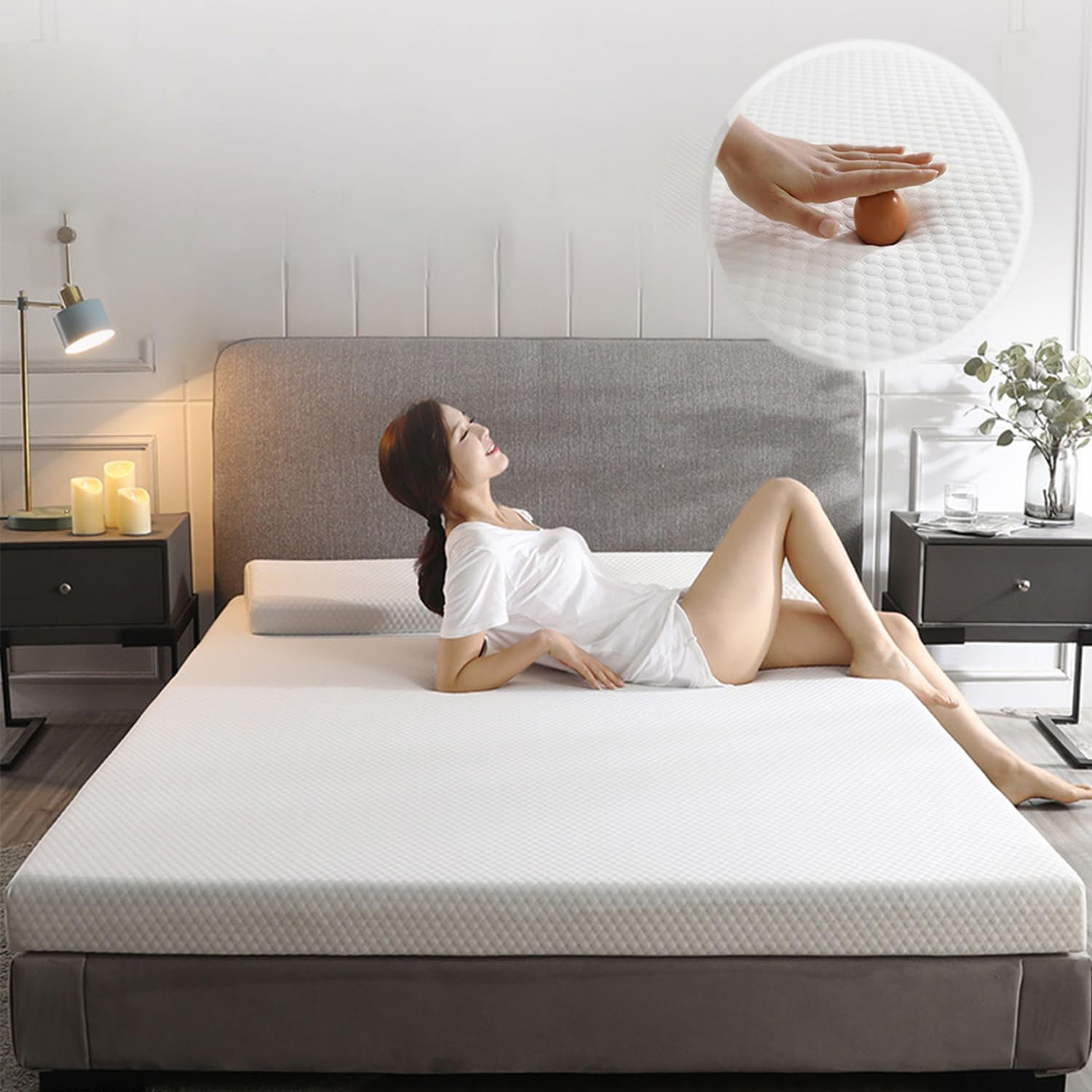 LIODUX Memory Foam Mattress, Comfortable & Breathable Bed Comfortable Mattress for Cooler Sleep Supportive, Spine Balance for Pressure Relief (150 X 200Cm)