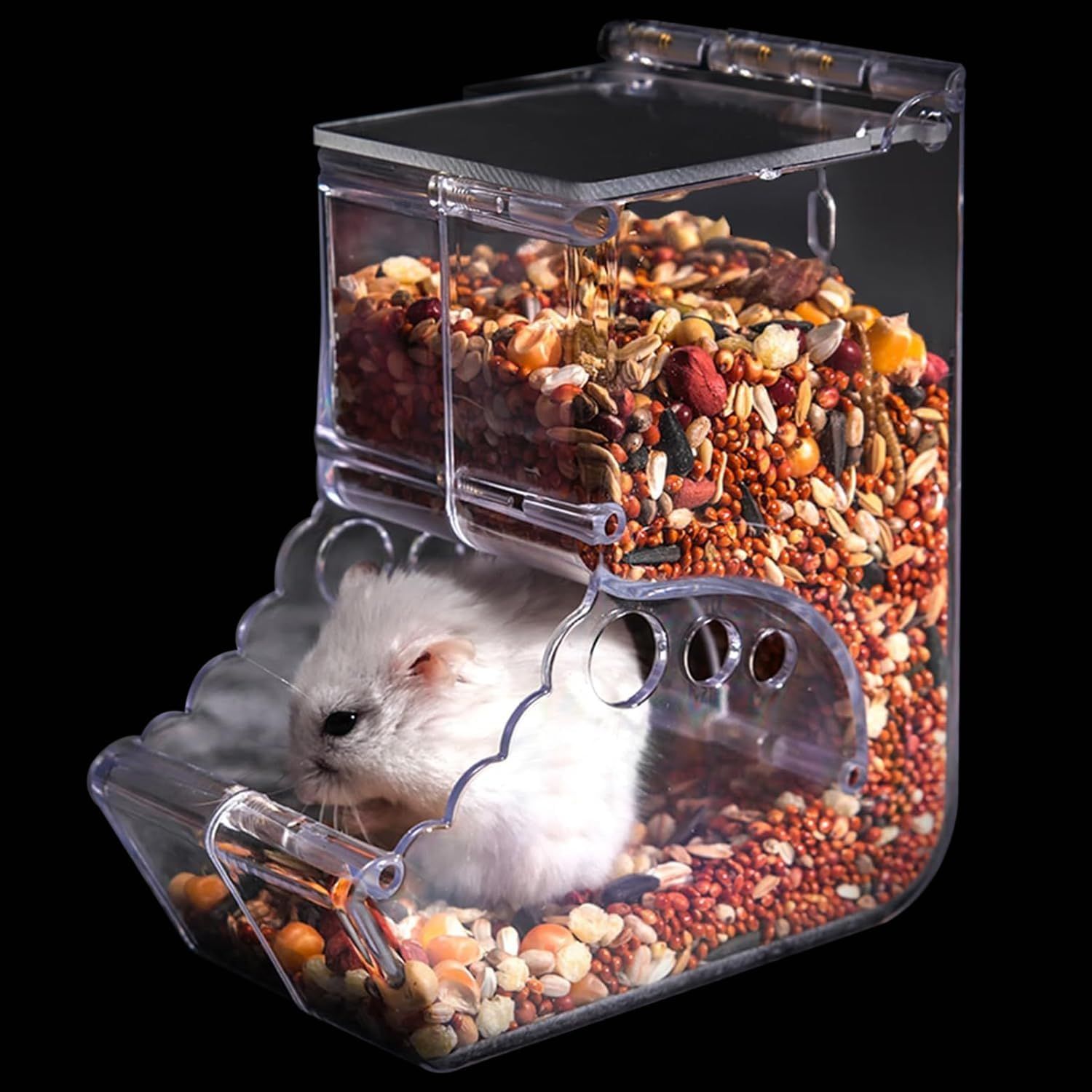 Automatic Hamster Feeder, Acrylic Hamster Feeder, Transparent Acrylic, Hamster Feeder, for Hamsters, Guinea Pigs, Mini Hedgehogs and Other Small Animals