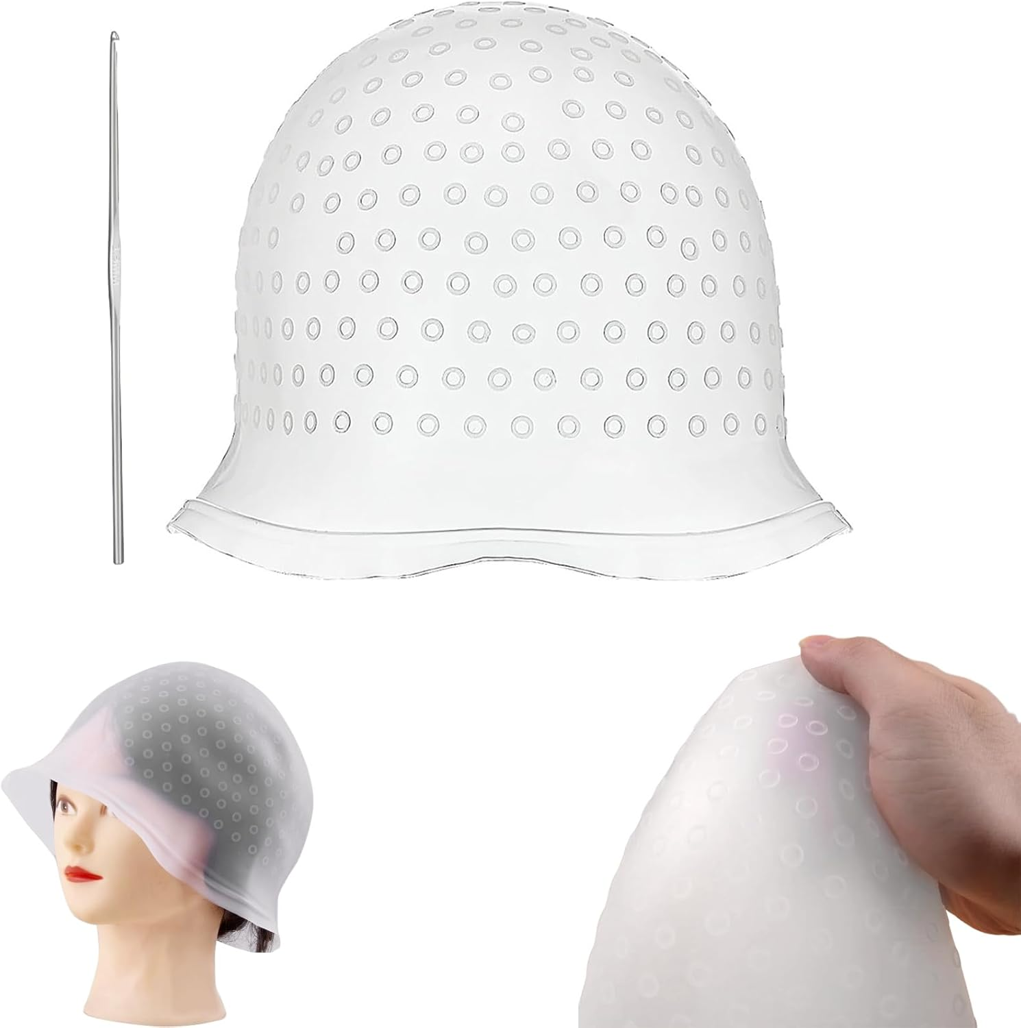 Hairdresser Hair Hair Net Hair Cap Accessories Hair Dye Disposable Strands Colour Framar Hair Colour for Strands Set Balayage Colouring Brush Blonde Strands Set Colour image number 4