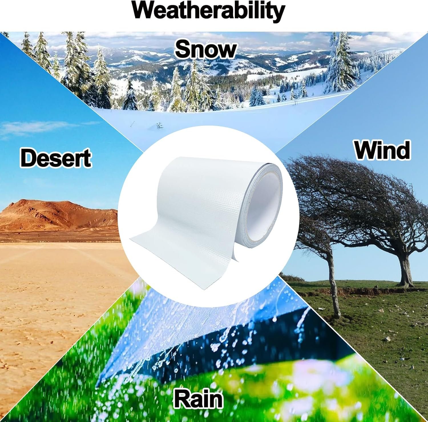 KAIHENG Waterproof Repair Tape for Awning, 5IN X 20FT Outdoor Canvas Tarp Repair Tape, Tent, Boat Covers, Canopy, Sail Tape, Tear Repair Patch Kit, Heavy Duty Uvproof, White image number 4