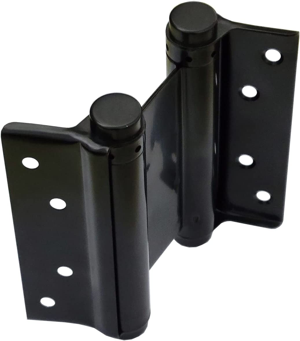 2Pairs 4Pcs 4'' Stainless Steel Matte Black Double Action Spring Door Hinge for Saloon Cafe Door Shop image number 5