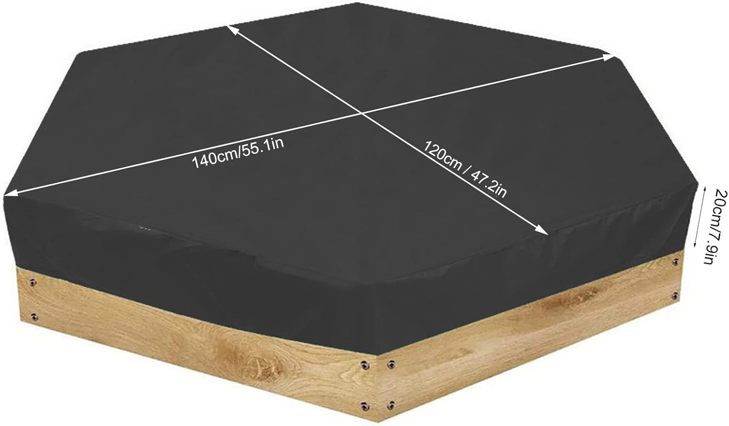 Sandbox Cover, Polyester and PVC Multifunctional Pool Protective Cover Tightly Covered Tear Resistant Waterproof with Drawstring for Outdoor image number 6