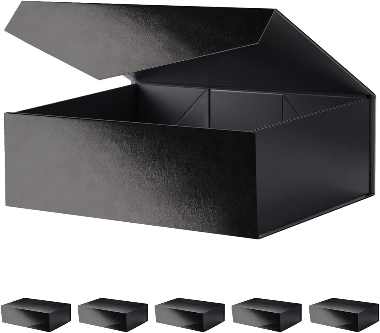 MALICPLUS Large Gift Box for Easter 34 X 22.5 X 10 CM, Collapsible Magnetic Gift Box with Lid(Glossy Gold)