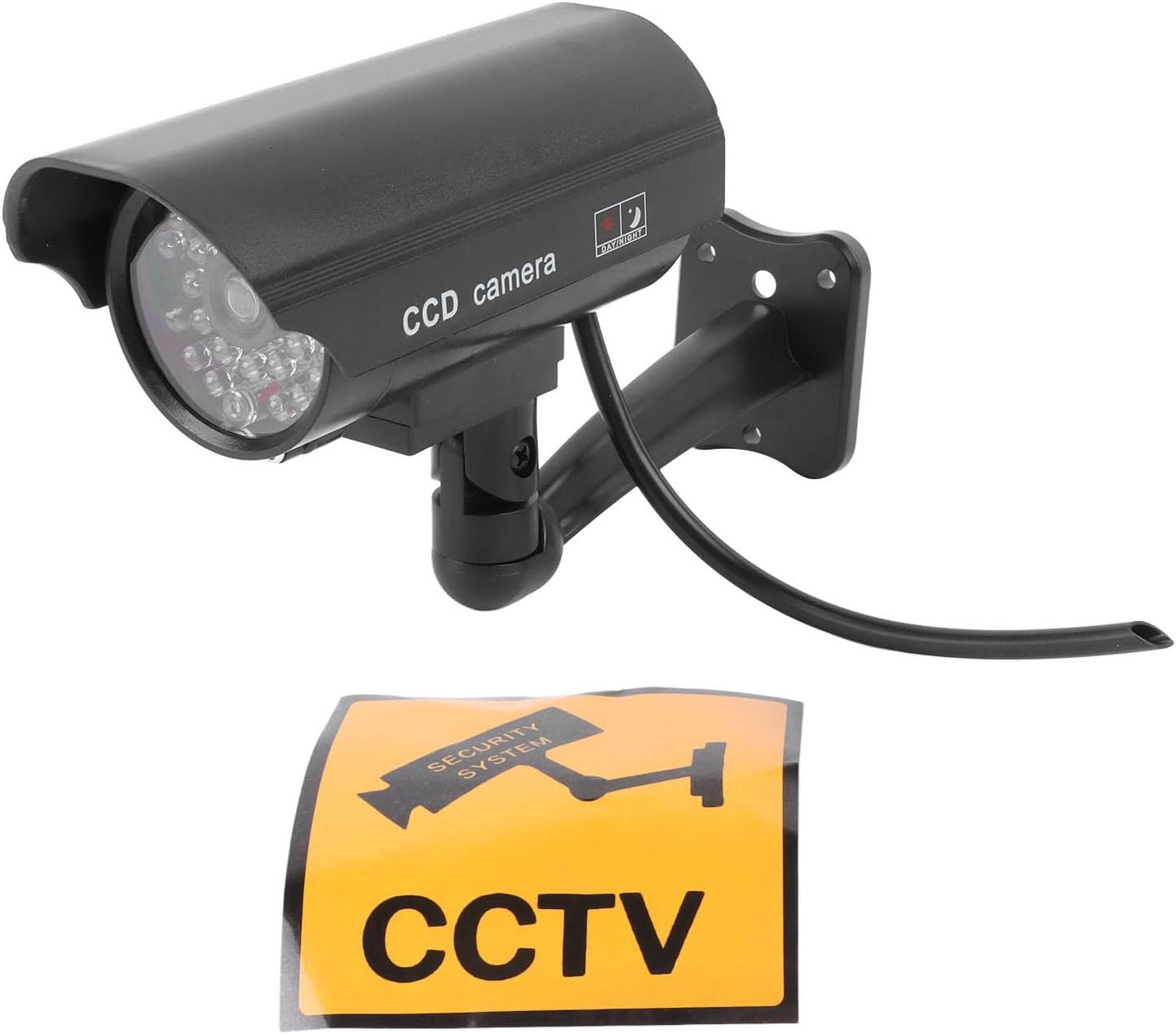 Dummy Fake Security Camera, Simulated Surveillance Security CCTV Dome Camera with Red Flashing Lights and Warning Sticker, Fake CCTV Surveillance System for Indoor Outdoor image number 6
