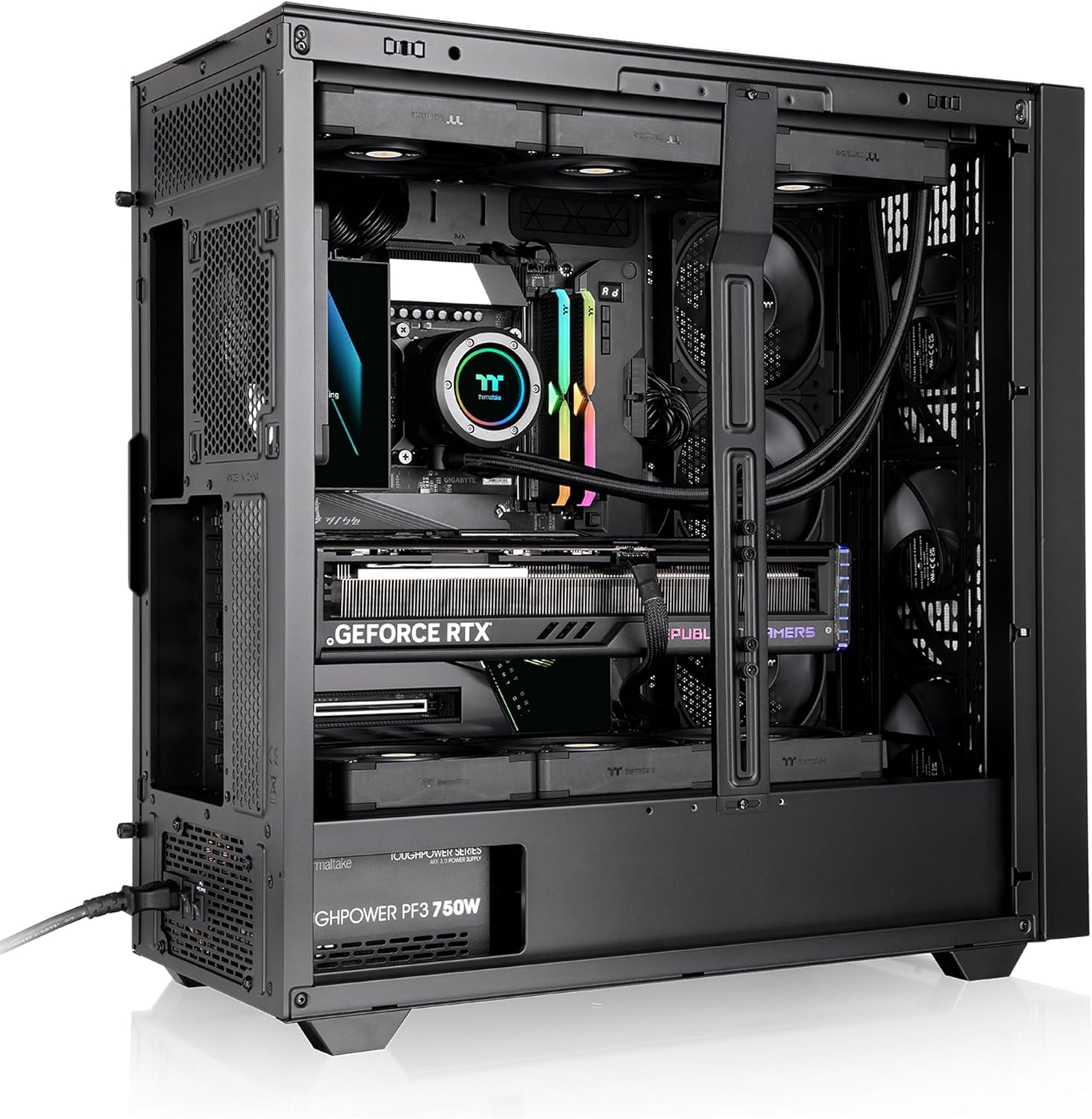 Thermaltake AX500 Tempered Glass Full Tower Case Black Edition, CA-11D-00F1WN-00