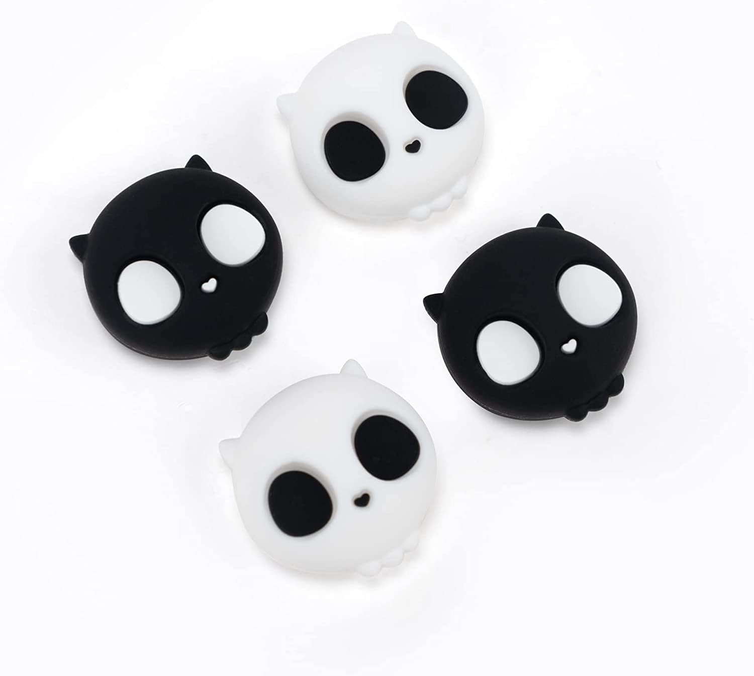Geekshare Silicone Skull Steam Deck Thumb Grip Caps, Joystick Cover Compatible with Steam Deck Only,4Pcs (White & Black) image number 5