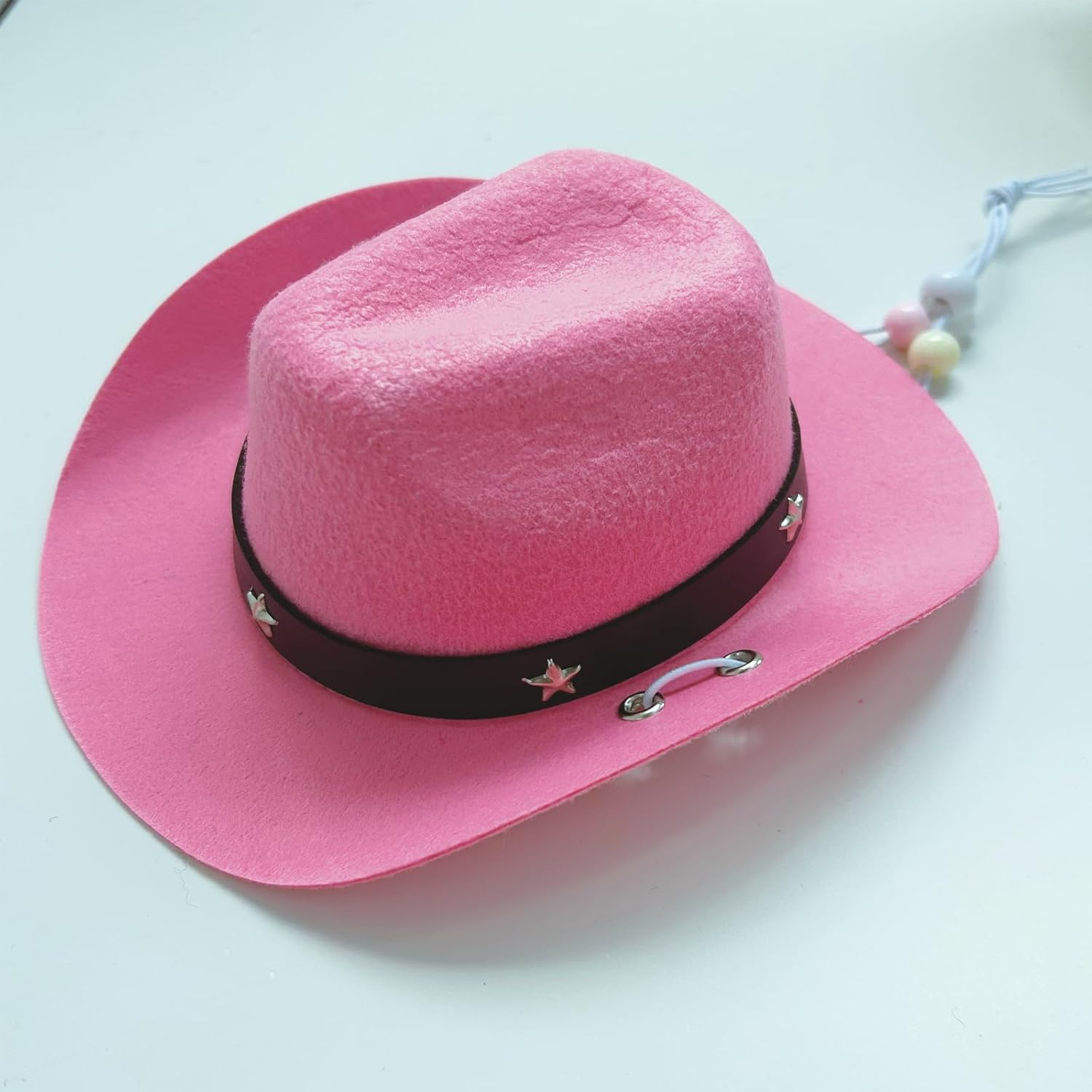 AWOCAN Pet Dog Costume Cowboy Hat Cosplay Cap Puppy Pet Dog Cat Holiday Pet Party Decoration (Pink) - Green image number 3
