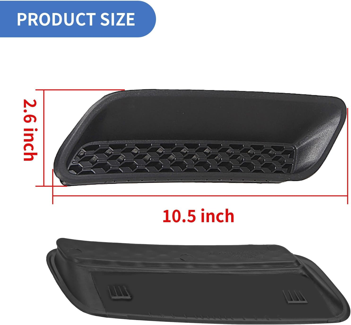 UOIENRT 2Pcs Engine Hood Air Vent Outlet Cover Trim, Left and Right Hood Vent Covers Replacement for Dodge Ram 1500 2500 3500 2010-2019, Replaces 68324991AA 68324990AA (Black) image number 4
