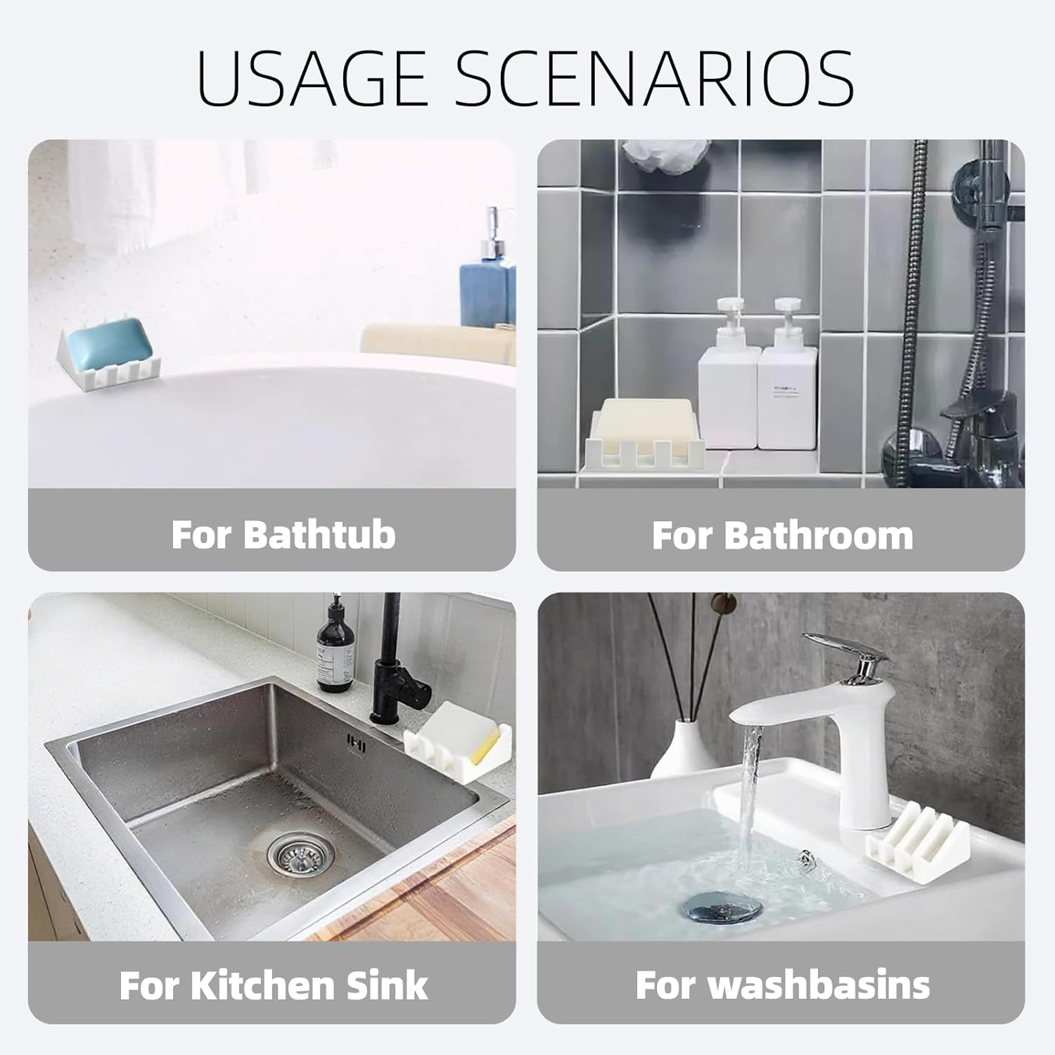 Soap Dish 2 Pcs Soap Holder Piano-Shaped for Bathroom, Kitchen, Soap Organizer, save Space and Keep Things Tidy image number 4