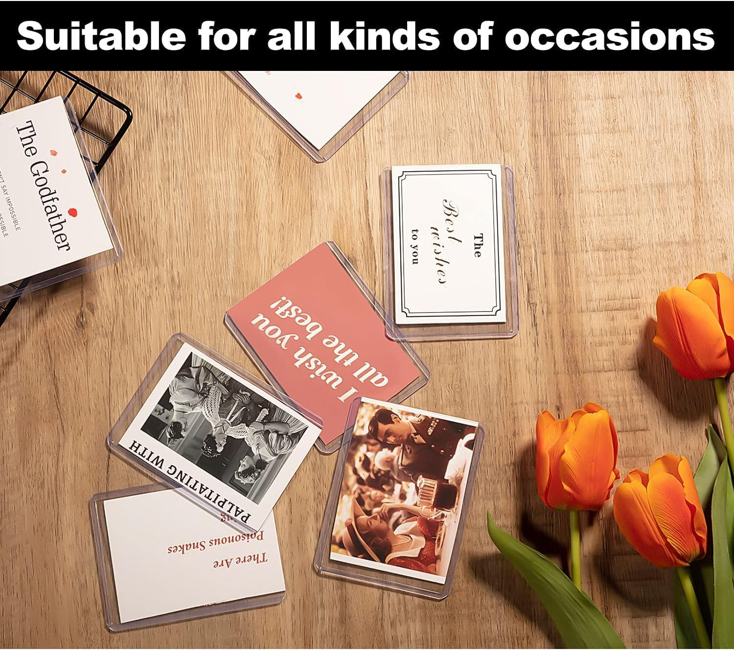 40Pcs Clear Card Sleeves, Clear Hard Plastic Thick Card Protectors Holders, Trading Card Sleeves for Top Loaders, Baseball, Trading, Sports Cards (4 X 3 In) image number 2