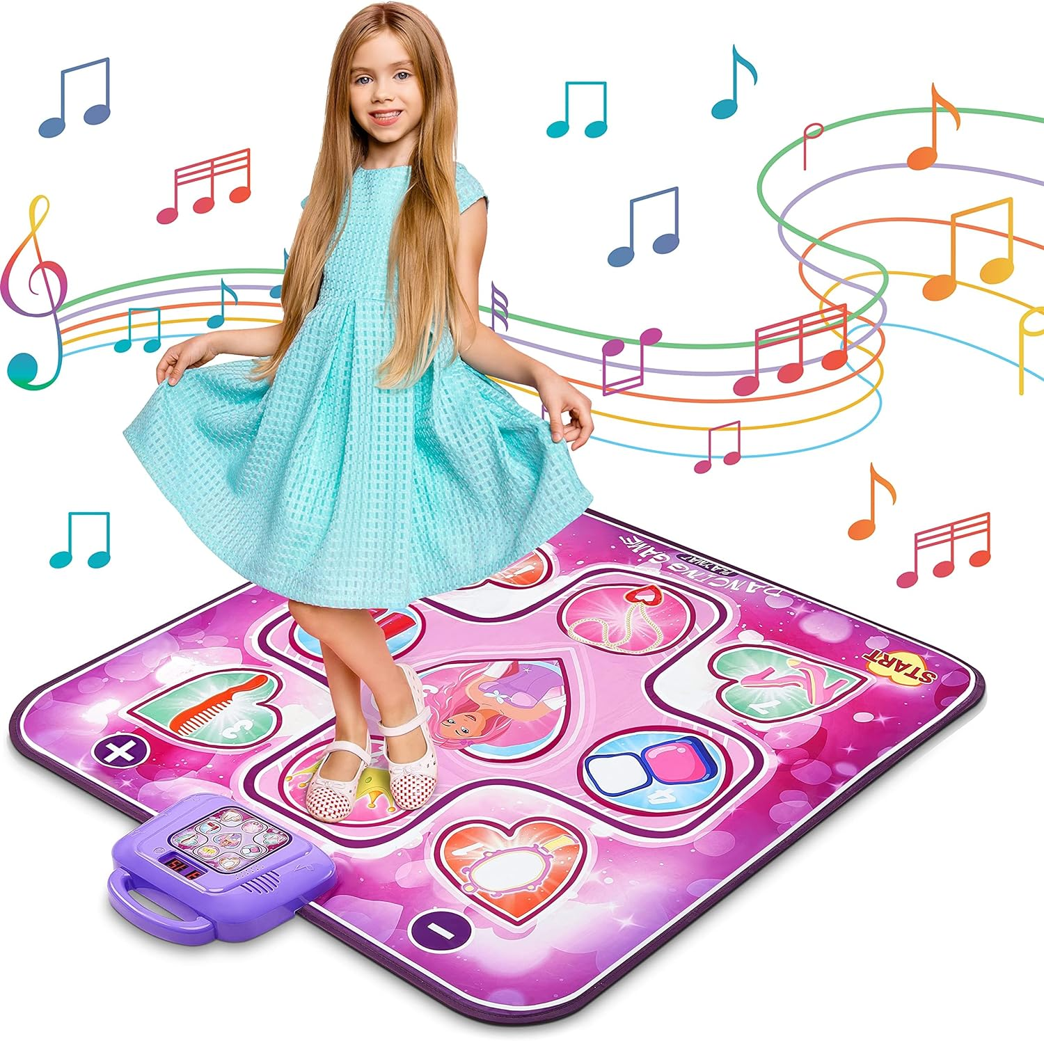 Dance Mat Toys for 3-12 Year Old Kids, Electronic Dance Pad with LED Lights, Music Dance Mat with 6 Game Modes, Toys Gifts for 3 4 5 6 7 8 9 10+ Year Old Girls image number 3