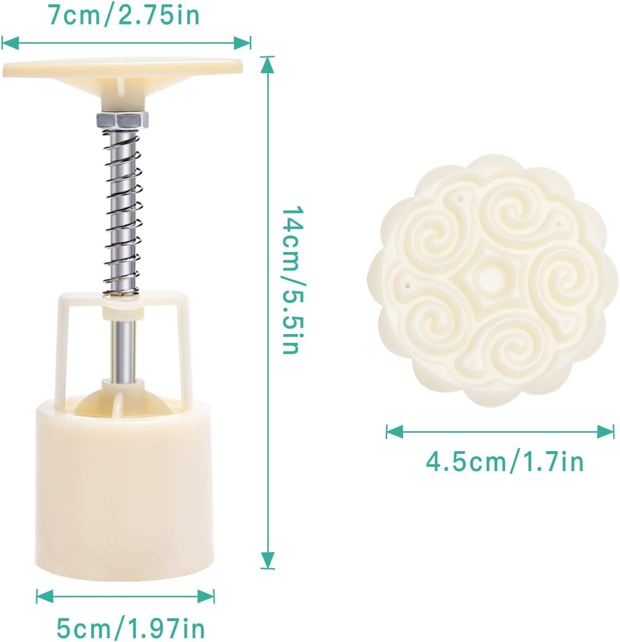 Bath Bomb Mold Kit 2 Pieces Bath Bombs Press with 12 Pieces Stamps for DIY Making Bath Bomb Mooncake Tool image number 5