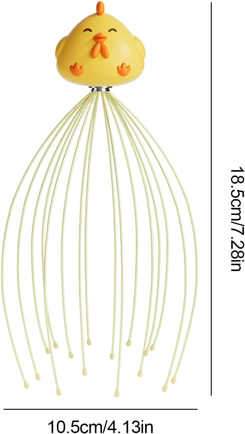 Rronnoy Head Massager - Scalp Massager Tool - 16 Fingers Nodes Relaxing Home Spa Equipment for Stress Reduction Travel Bathroom Post-Shampoo Pet Grooming - Yuantong Installation image number 6