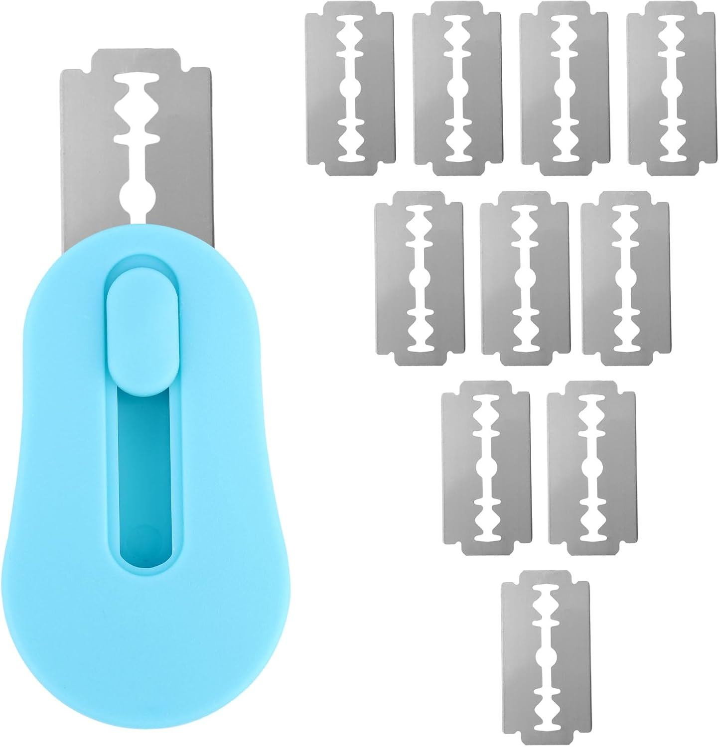 Gosknor Bread Dough Scoring Tool, Extractable & Magnetic Sourdough Scoring Tool with 10 Razor Blades Stainless Steel Dough Cutter Knife for Bread Baking Making Supplies (Blue)