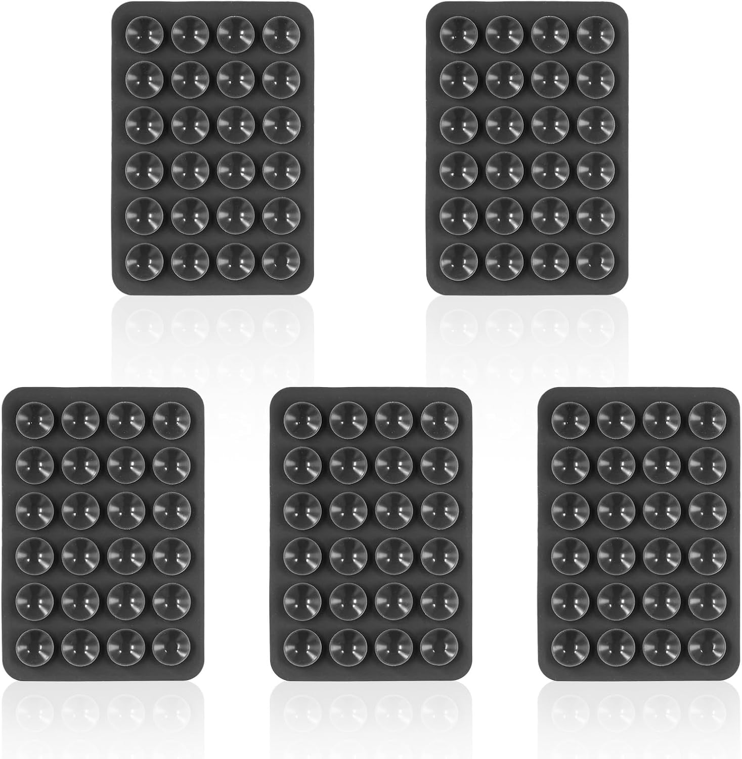 5Pcs Phone Suction Holder, Silicone Suction Phone Case Adhesive Mount with 24 Suction Cups Hands-Free Sticky Phone Grip Accessory for Selfies and Videos on Flat Surface (Pink)