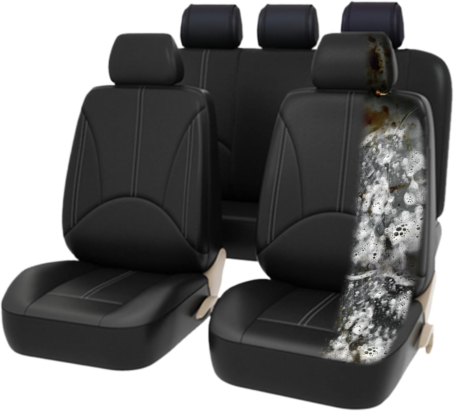 Automotive Seat Covers | Full Set Waterproof Seat Covers for Car - Protector Waterproof Vehicle Accessories for Sedan SUV Van Drivers Passengers Dog Front Back