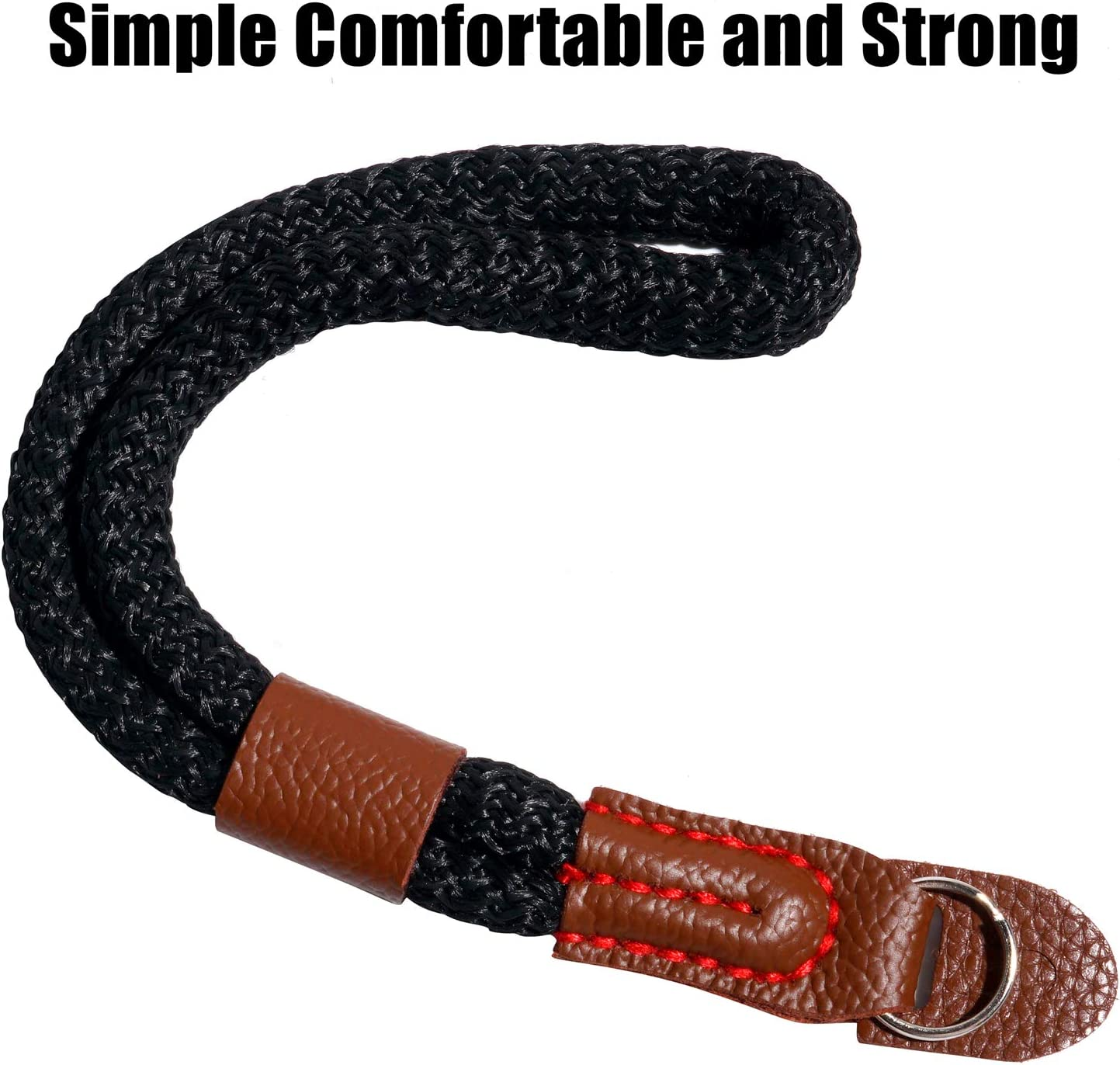 WANBY Camera Soft Cotton Hand Wrist Strap with Quick Release Buckles Camcorder Comfort Antislip Security Wrist Strap for Women Men All DSLR Universal SLR Cameras (Black) - Black image number 6