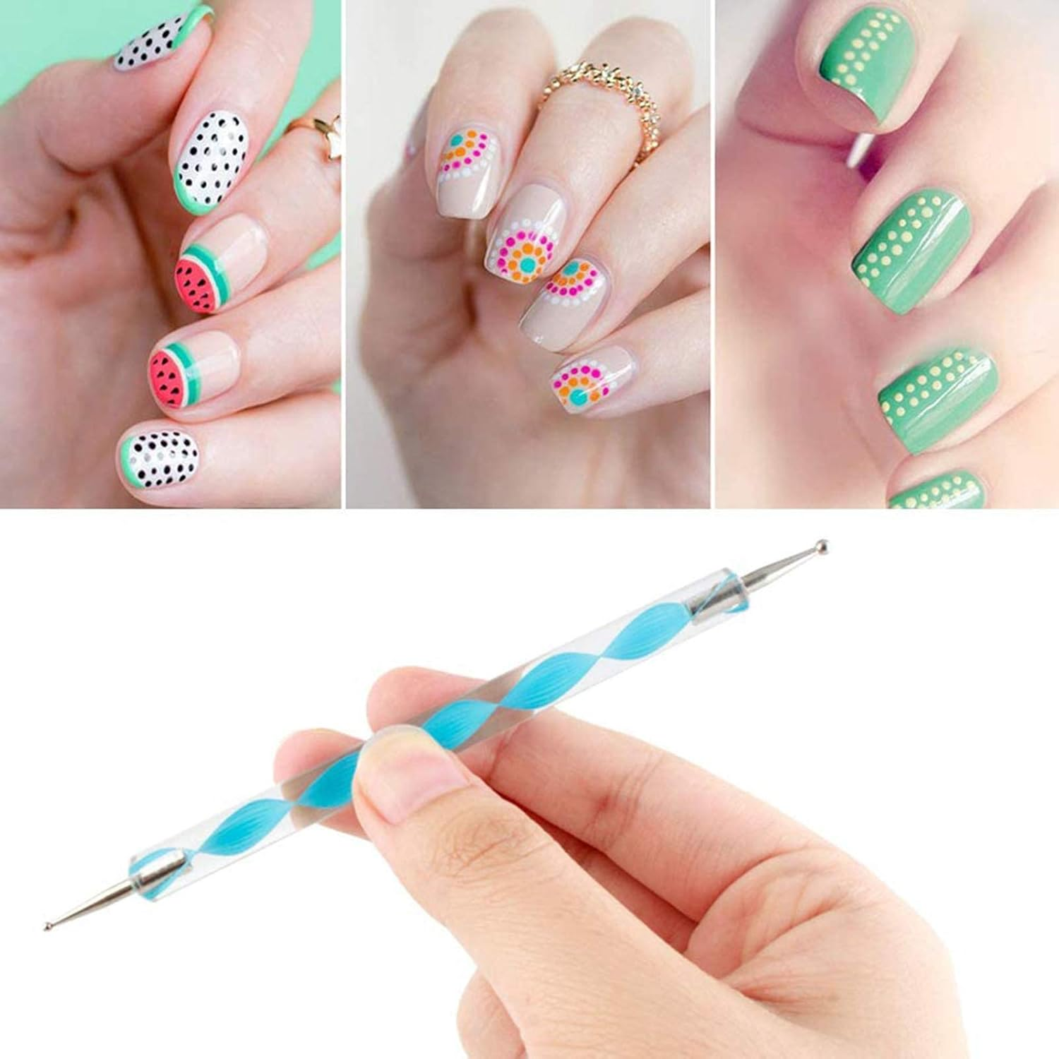 5 Pcs Nail Art Liner Brushes 5 Pcs Dotting Pen Tools Nails Arts Tools Brush Set image number 3
