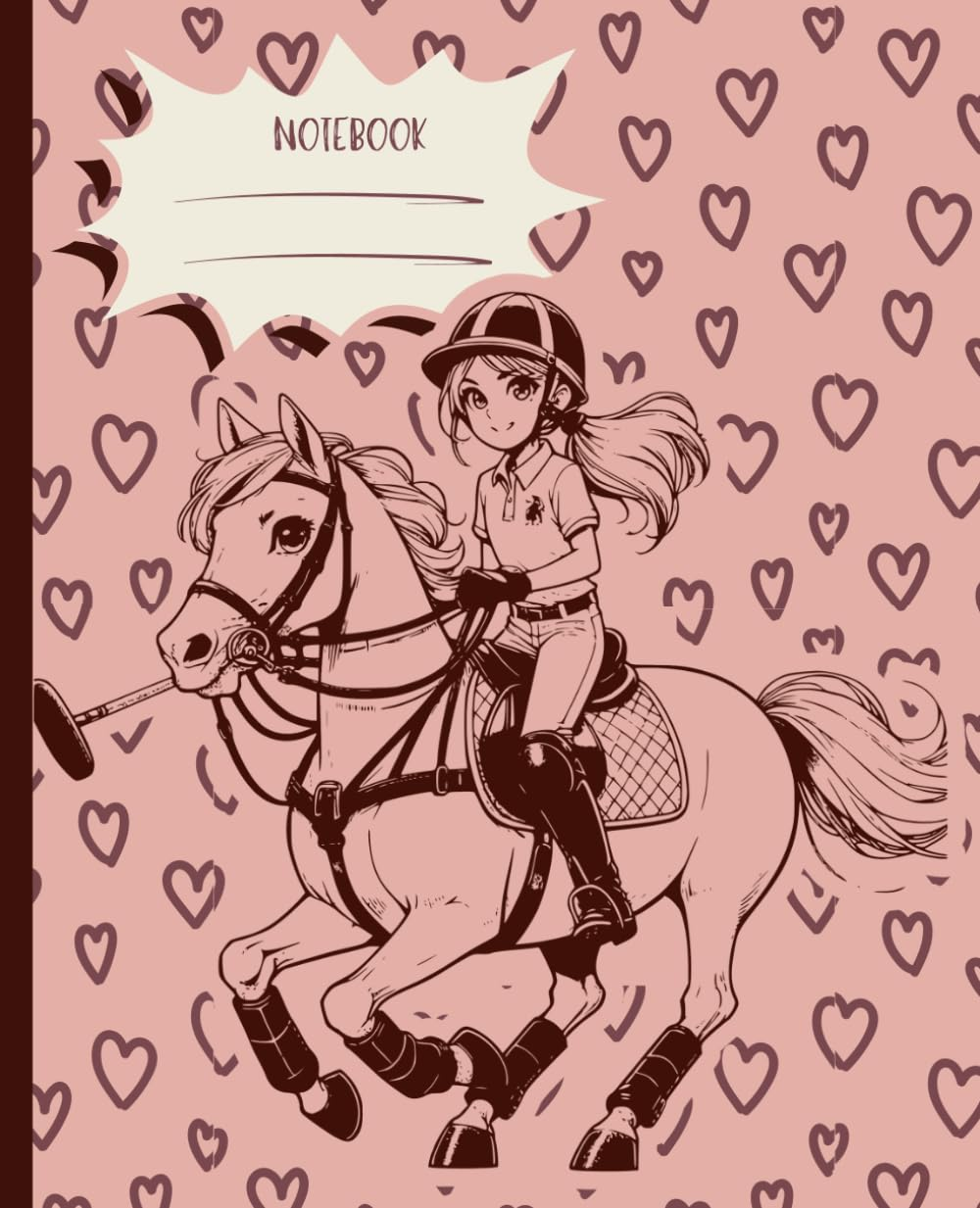 Polo Horse Notebook: a Cute Journal for Horse-Loving Girls | 110 PAGES| 7.5X9.25 | Lined Diary Pages | Olivia