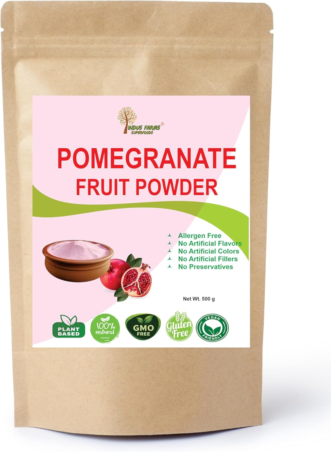 Pomegranate Fruit Powder 500 Gms - Vegan, Gluten-Free, Gmo-Free, Add to Shakes, Juices, Smoothies, Tea, Baking, Salad Dressing, Natural Flavouring