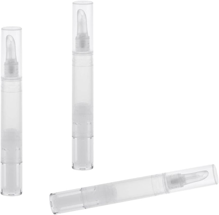 Folpus 3Pcs 5Ml Empty Twist Pen Silicone Head Makeup Bottle