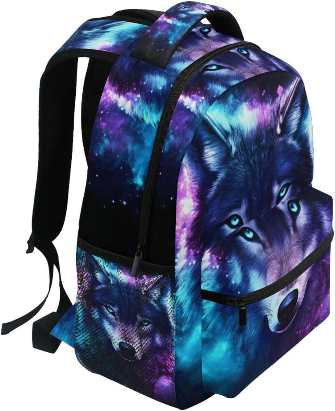 QGBYMX Wolf Portrait Galaxy Backpack for School Girls Boys - Book Bag Laptop Travel Backpack Daypack S image number 6